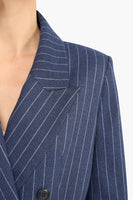 Janice korte blazer stan blauw streep