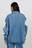 ChptrS ornate blouse denim