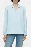 Closed cotton poplin blouse