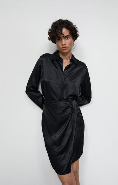 Closed satin wrap dress