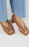 Leather square toe sandals